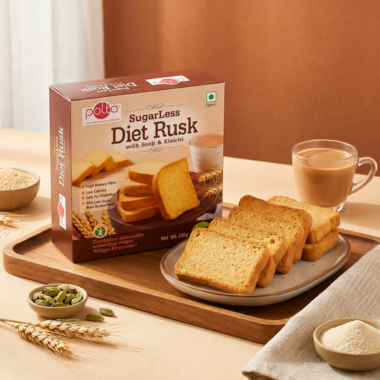 SugarLess Diet Rusk with Sooji & Elaichi - 200g