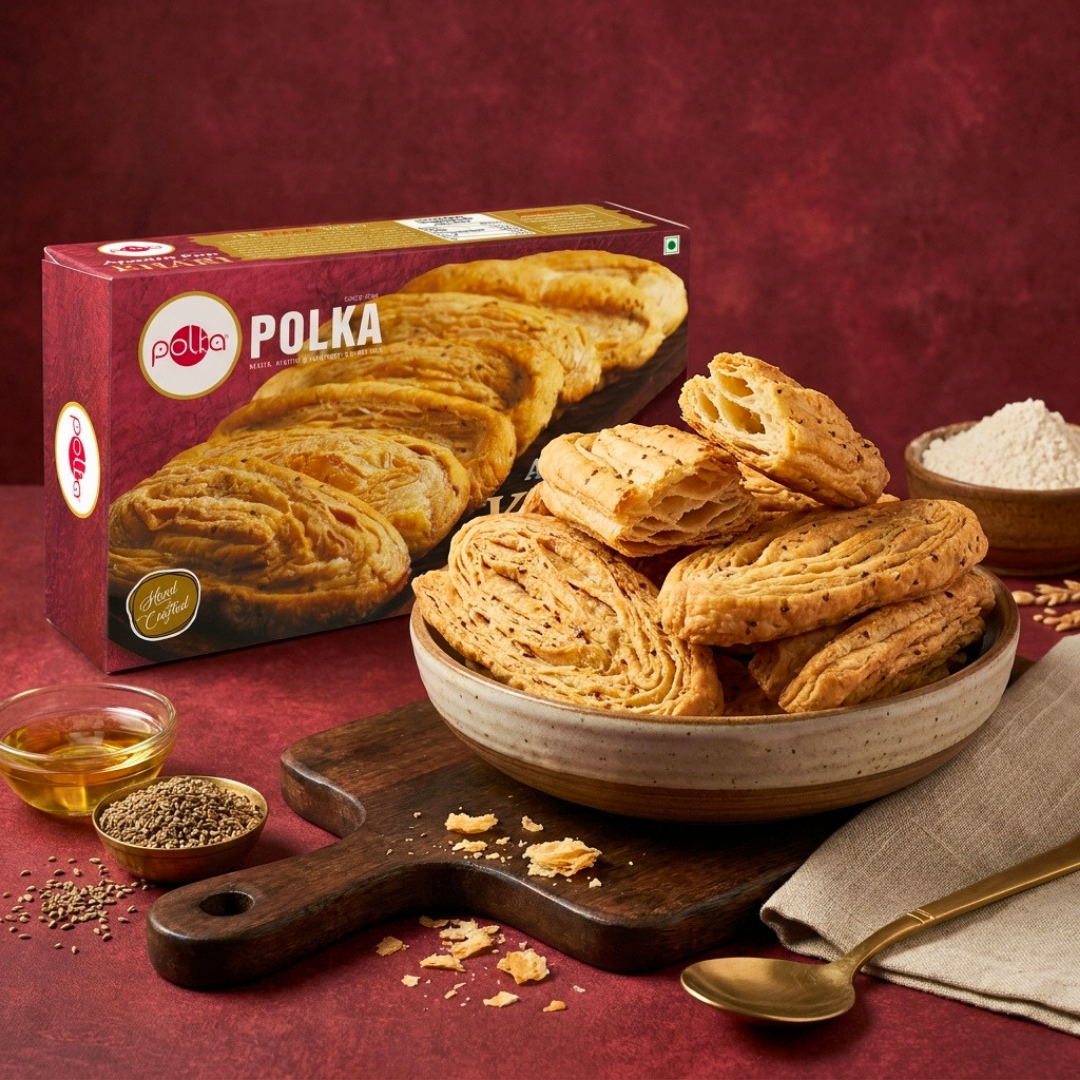Ajwain Fan Khari – Crunchy & Flaky Baked Namkeen Spiced with Ajwain - 200g