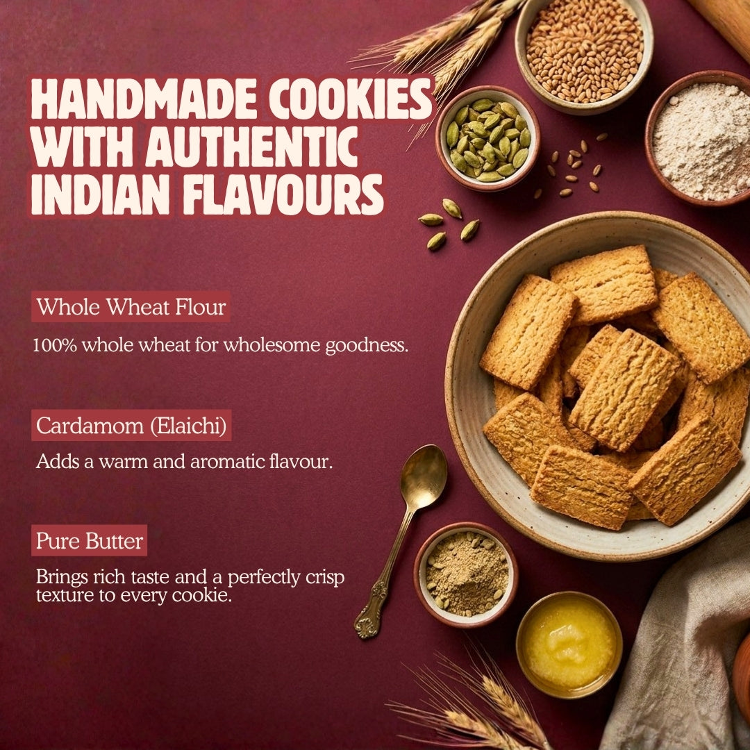 Handmade Atta Patti Cookies - 400g