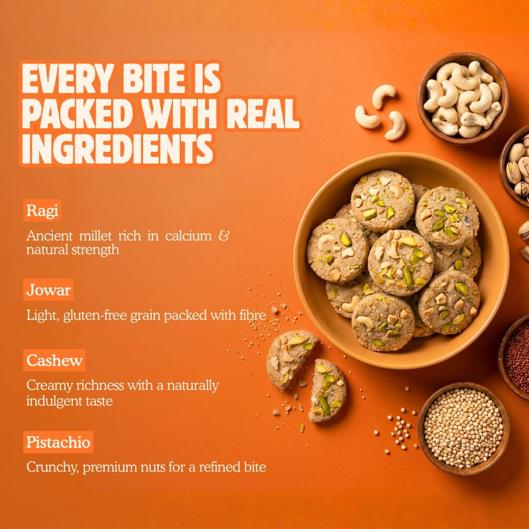 Millet Kaju Pista Cookies - 100g