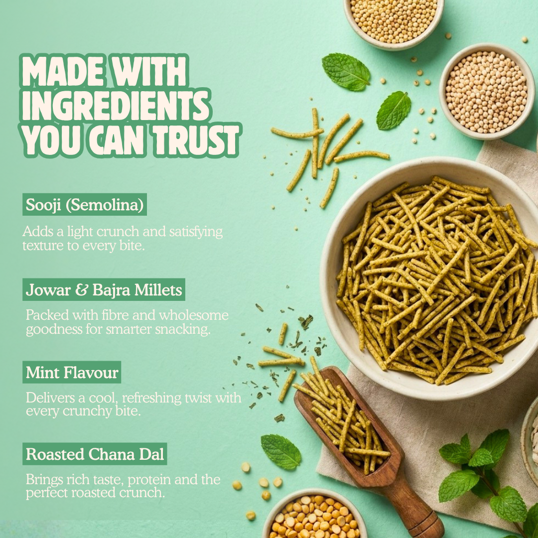 Millet Bhujia Mint – Better-For-You Namkeen - 170g