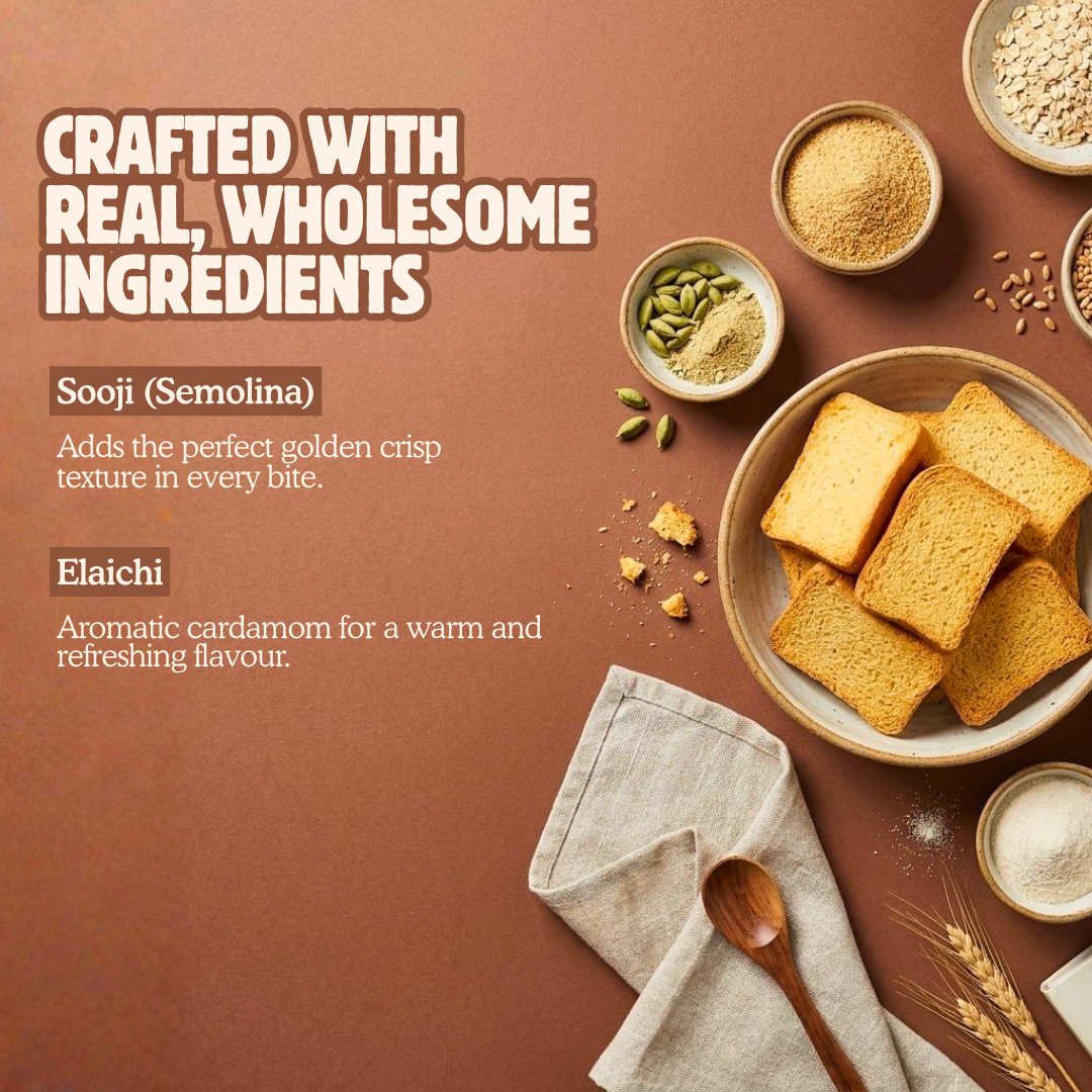 SugarLess Diet Rusk with Sooji & Elaichi - 200g