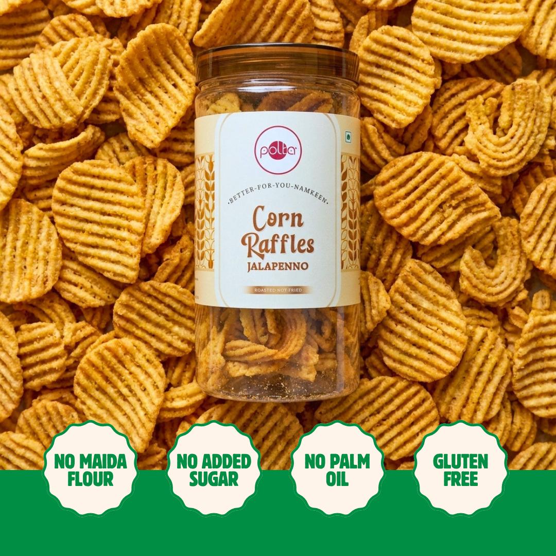 Corn Raffles Jalapeno – Better-For-You Namkeen - 65g