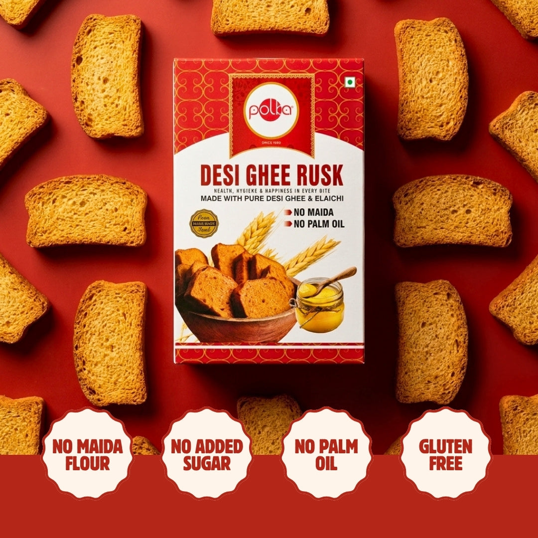 Desi Ghee Rusk – Made with Pure Desi Ghee & Elaichi - 150g