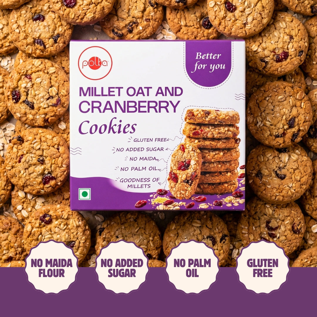 Millet Oat And Cranberry Cookies - 100g