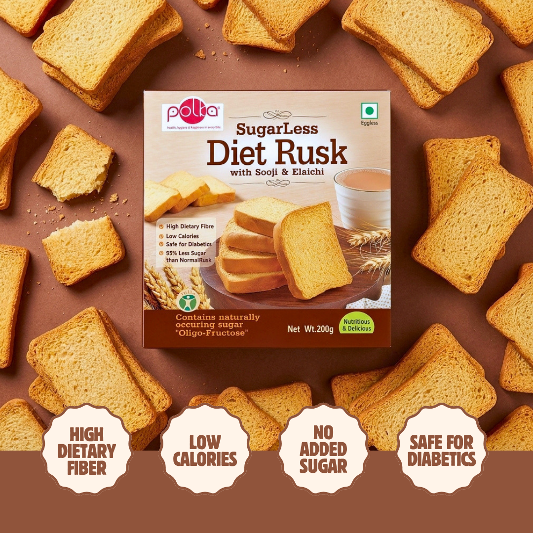 SugarLess Diet Rusk with Sooji & Elaichi - 200g