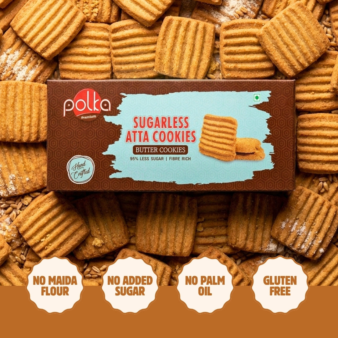 Sugarless Atta Cookies (Butter Cookies) - 200g