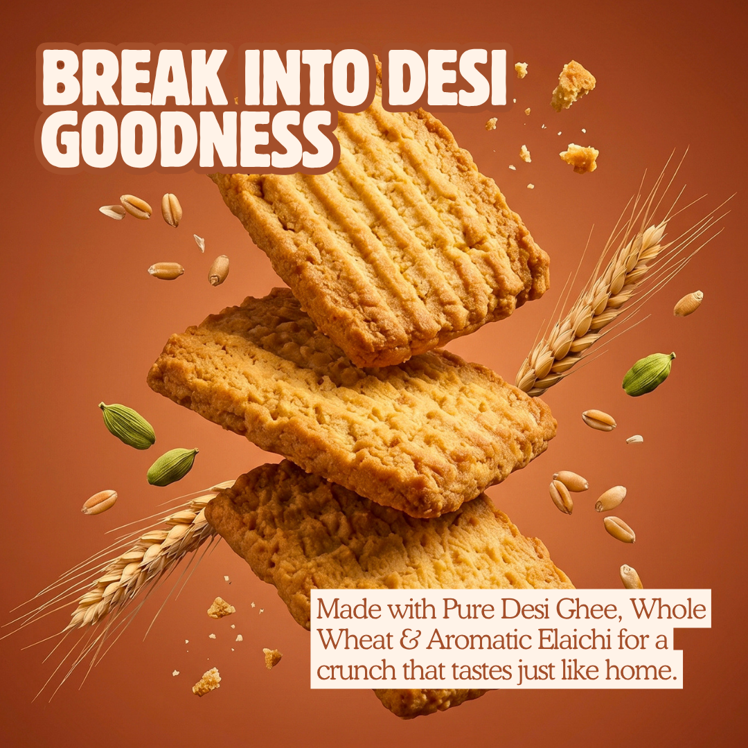 Desi Ghee Atta Patti Cookies - 360g