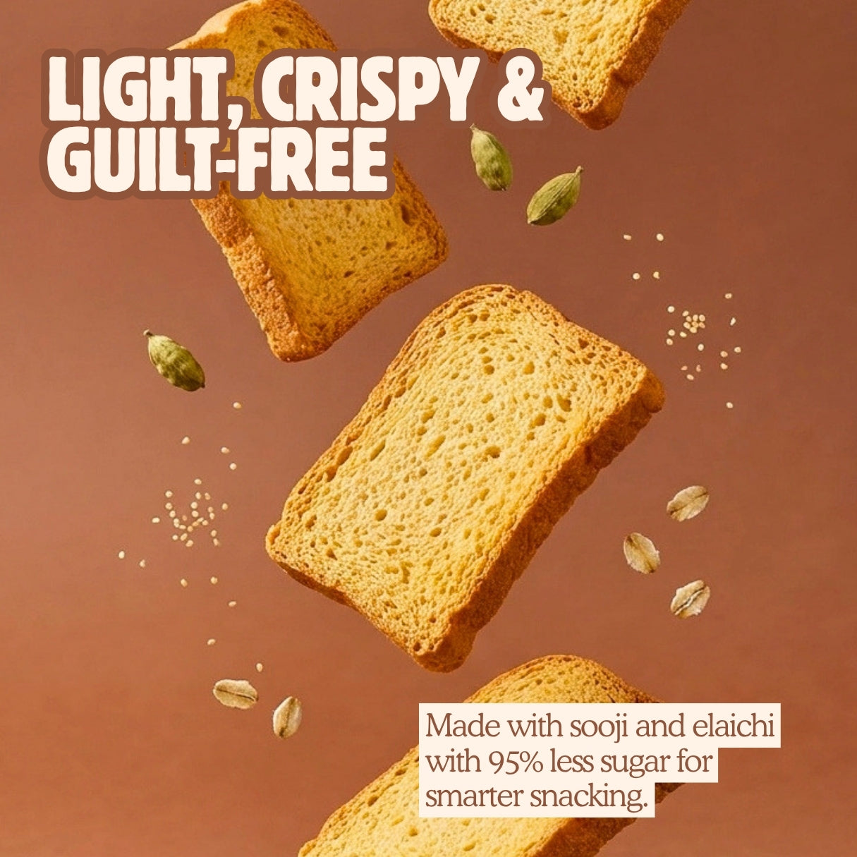 SugarLess Diet Rusk with Sooji & Elaichi - 200g