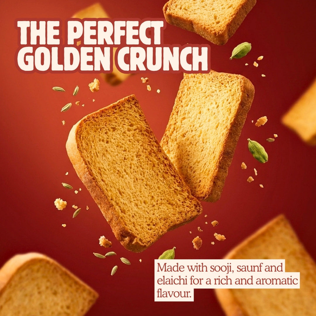 Crispy Rusk – Blended with Sooji, Saunf & Elaichi - 600g