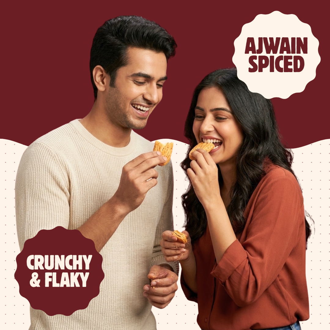 Ajwain Fan Khari – Crunchy & Flaky Baked Namkeen Spiced with Ajwain - 200g