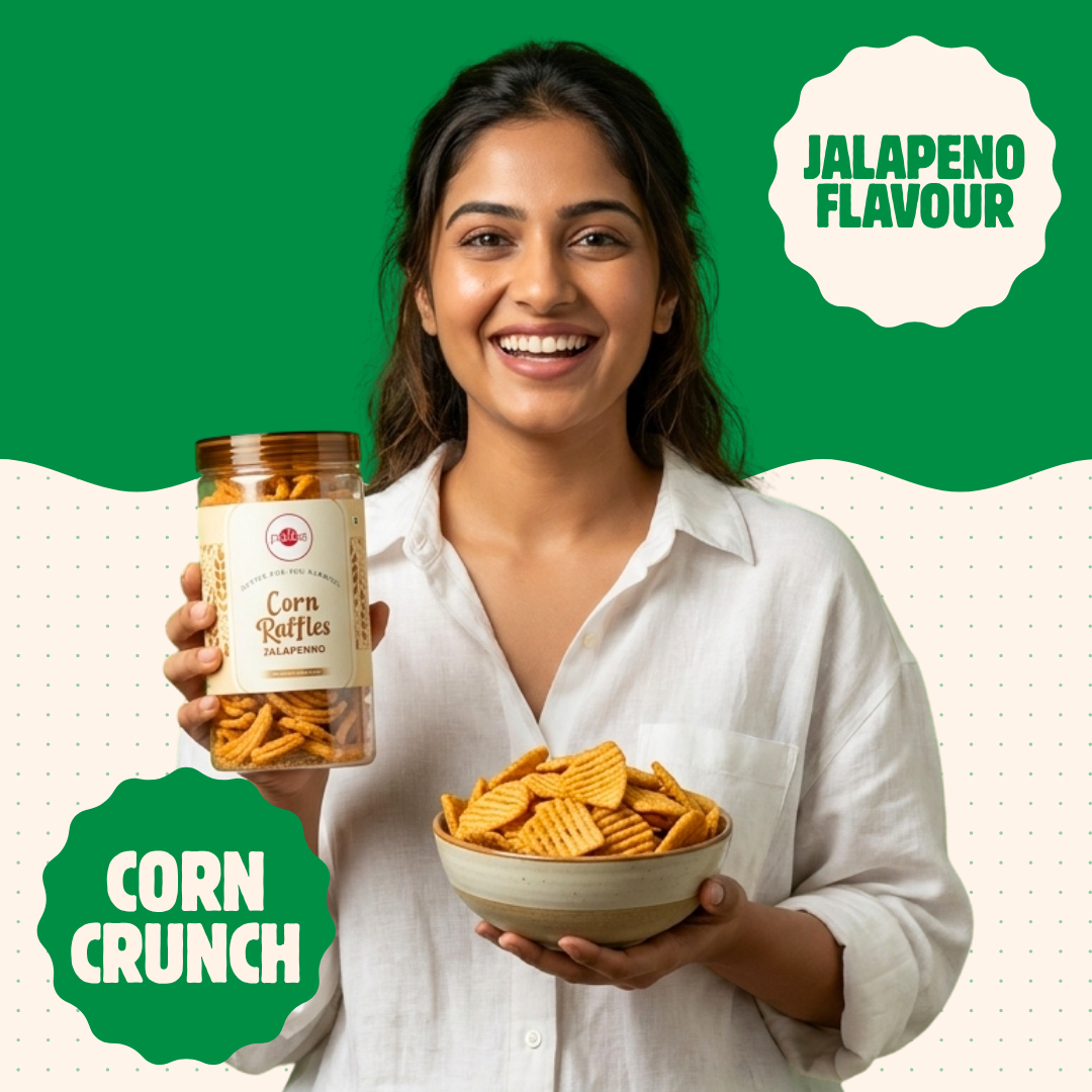 Corn Raffles Jalapeno – Better-For-You Namkeen - 65g
