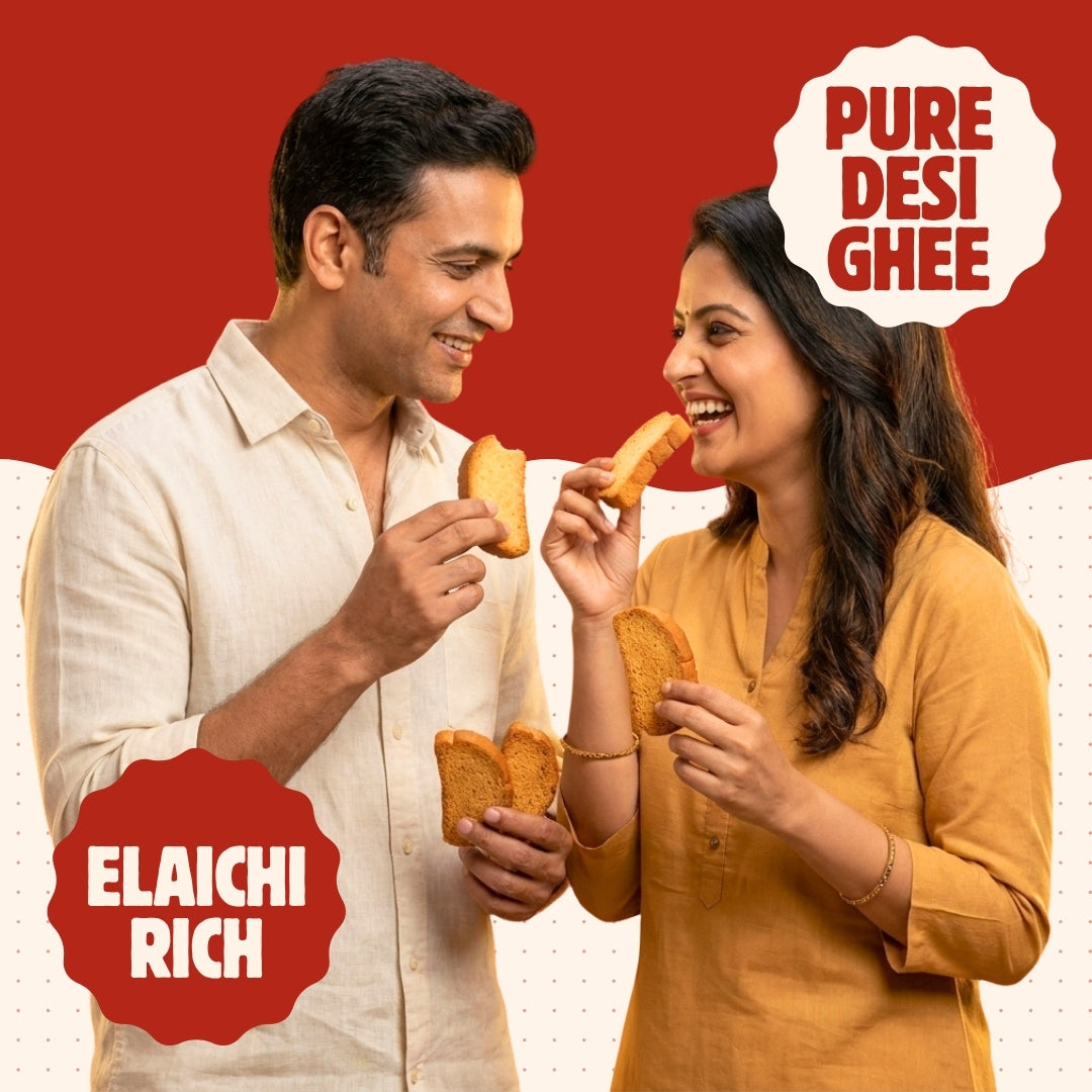 Desi Ghee Rusk – Made with Pure Desi Ghee & Elaichi - 150g