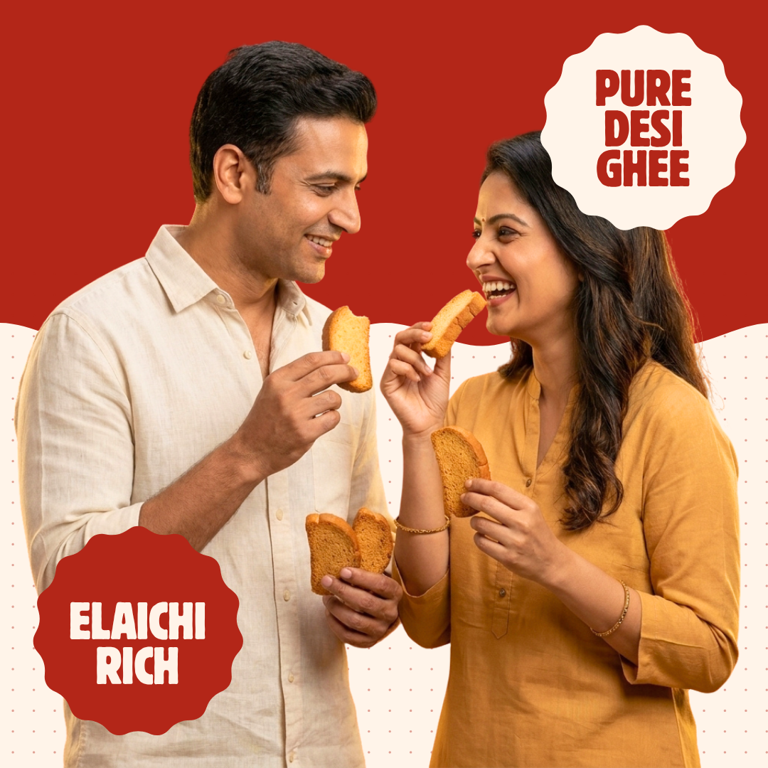 Desi Ghee Rusk – Made with Pure Desi Ghee & Elaichi - 150g