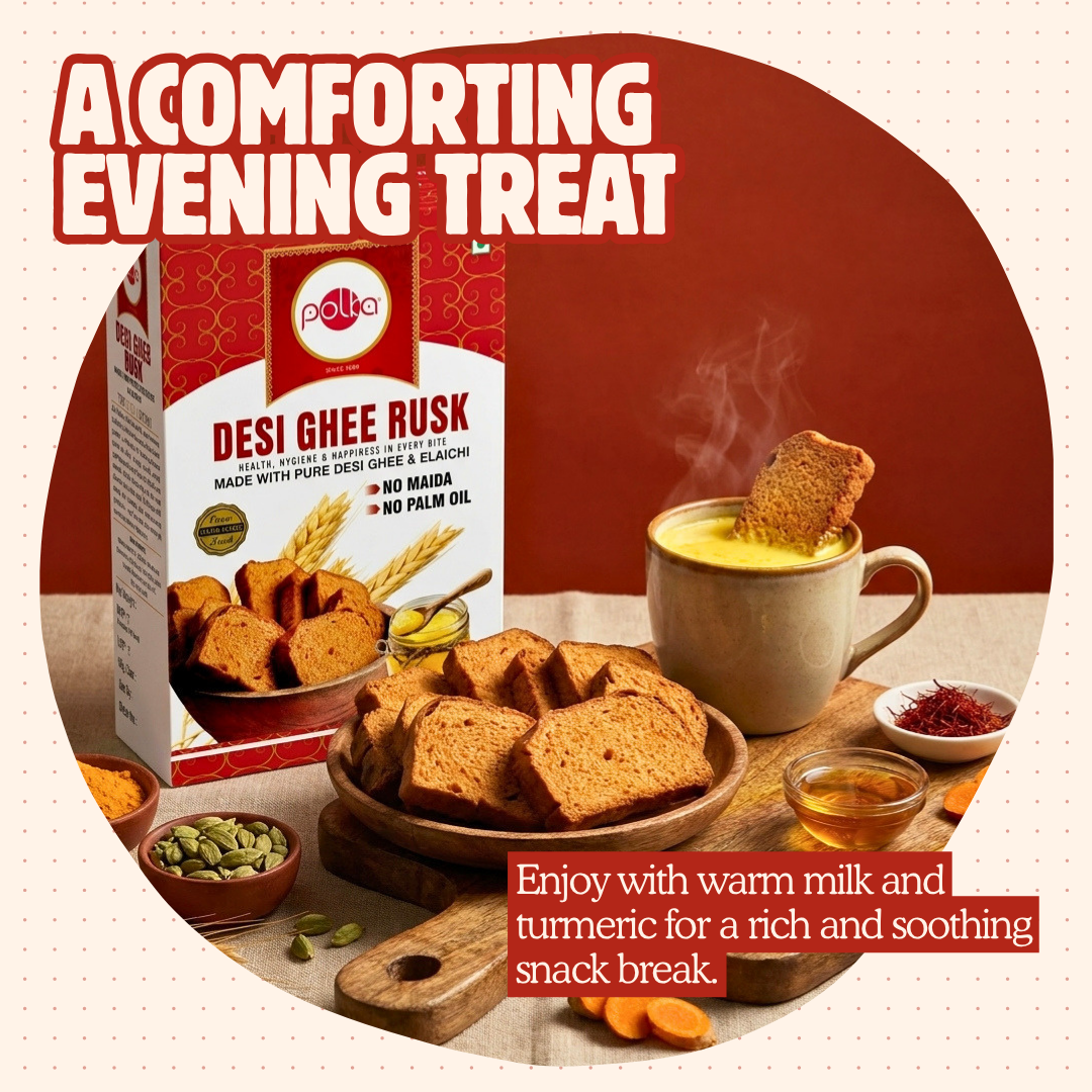 Desi Ghee Rusk – Made with Pure Desi Ghee & Elaichi - 150g