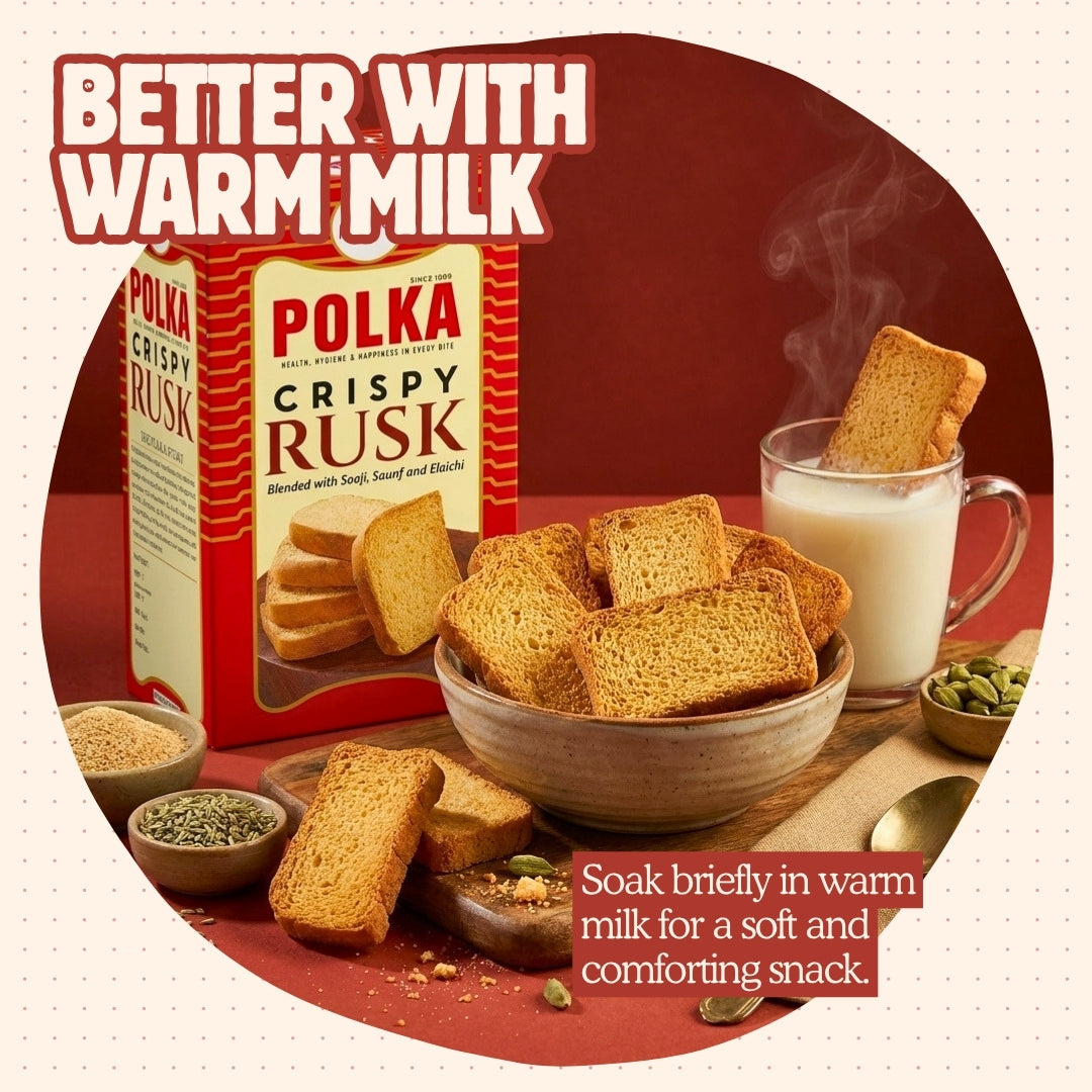 Crispy Rusk – Blended with Sooji, Saunf & Elaichi - 600g