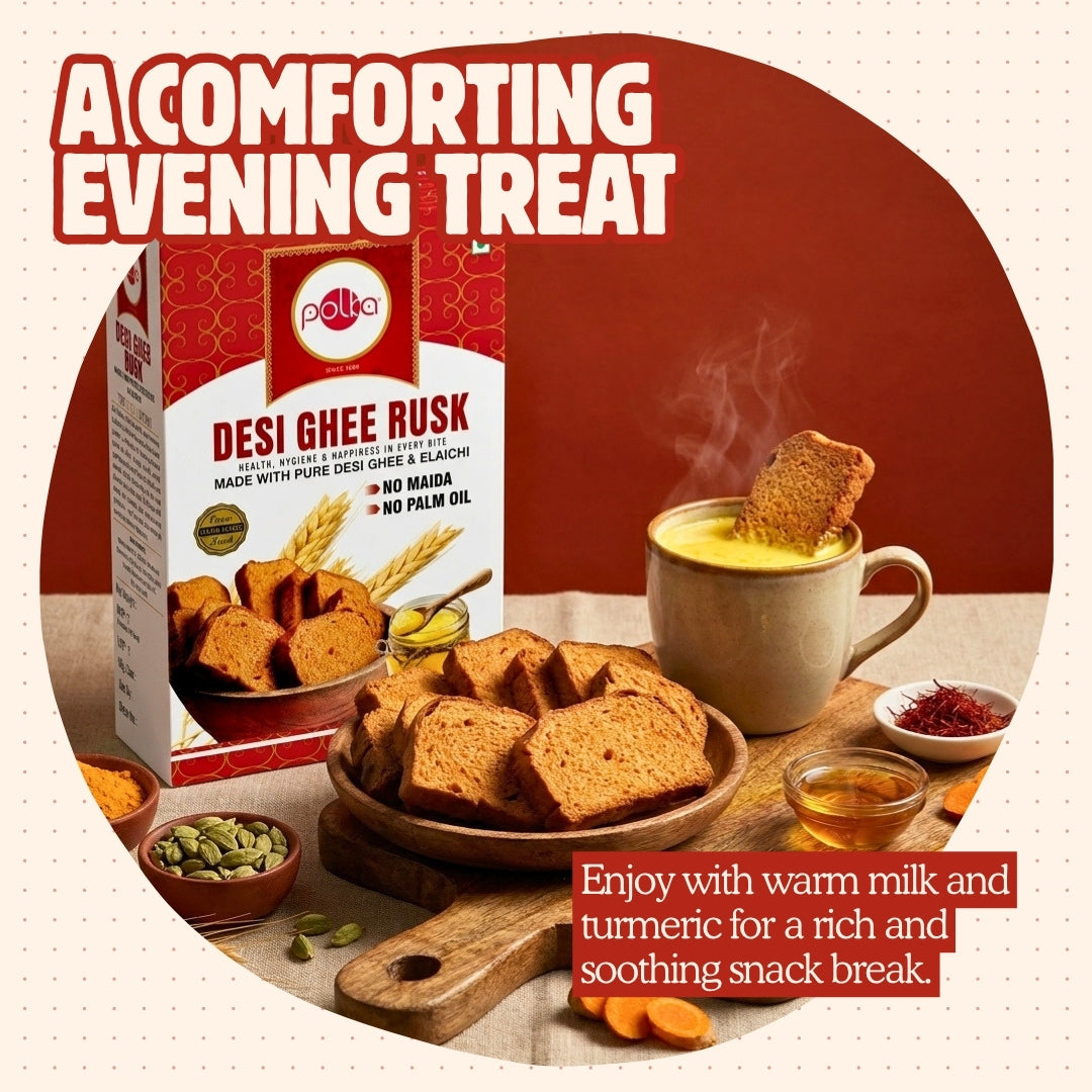 Desi Ghee Rusk – Made with Pure Desi Ghee & Elaichi - 150g