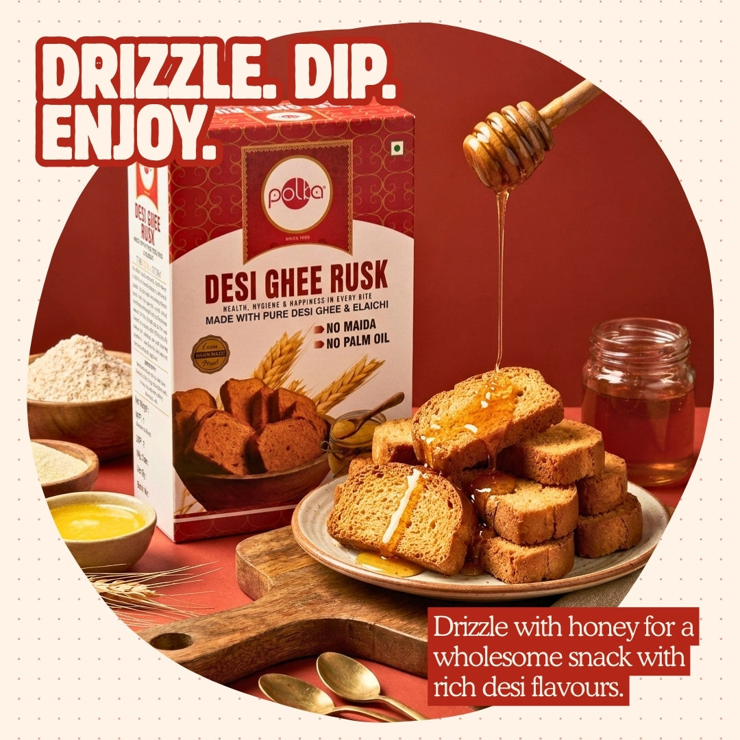 Desi Ghee Rusk – Made with Pure Desi Ghee & Elaichi - 150g