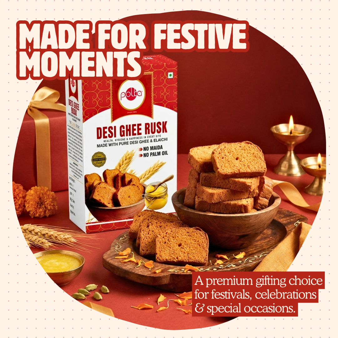 Desi Ghee Rusk – Made with Pure Desi Ghee & Elaichi - 150g