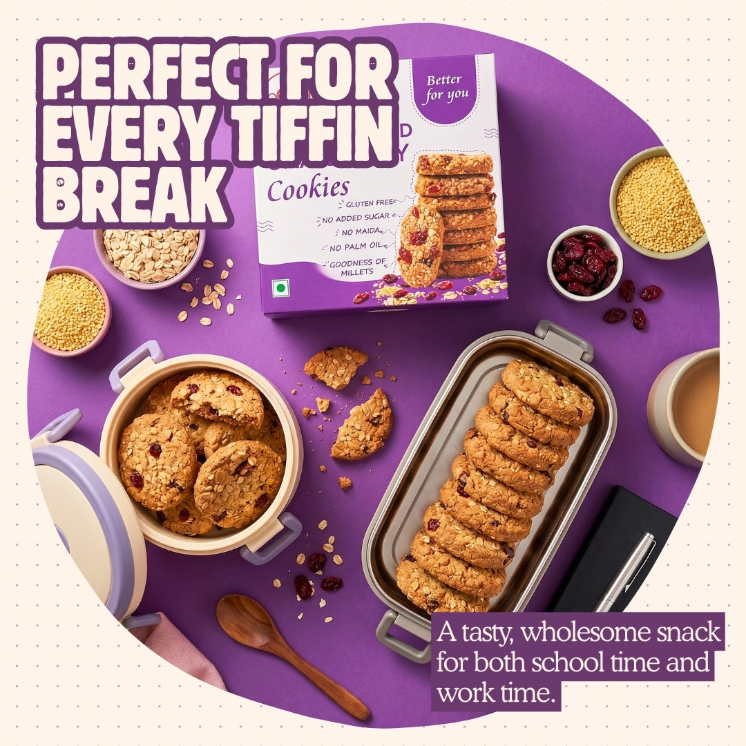 Millet Oat And Cranberry Cookies - 100g