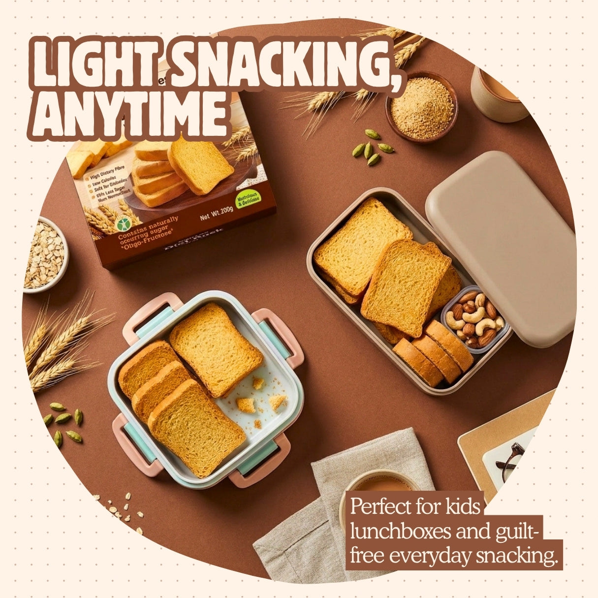 SugarLess Diet Rusk with Sooji & Elaichi - 200g