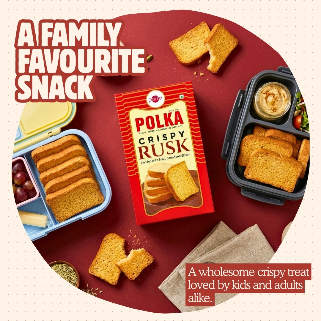 Crispy Rusk – Blended with Sooji, Saunf & Elaichi - 600g