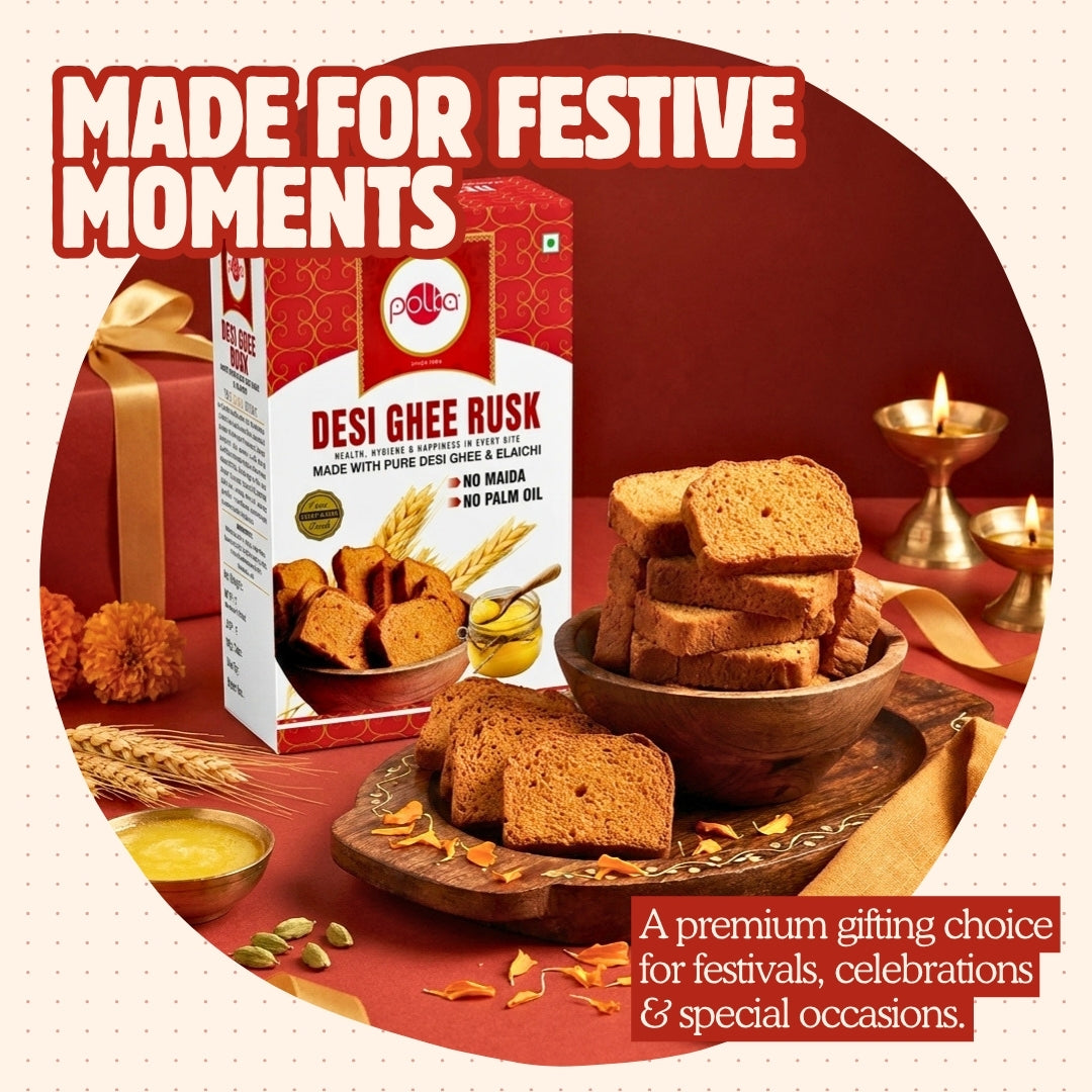 Desi Ghee Rusk – Made with Pure Desi Ghee & Elaichi - 150g