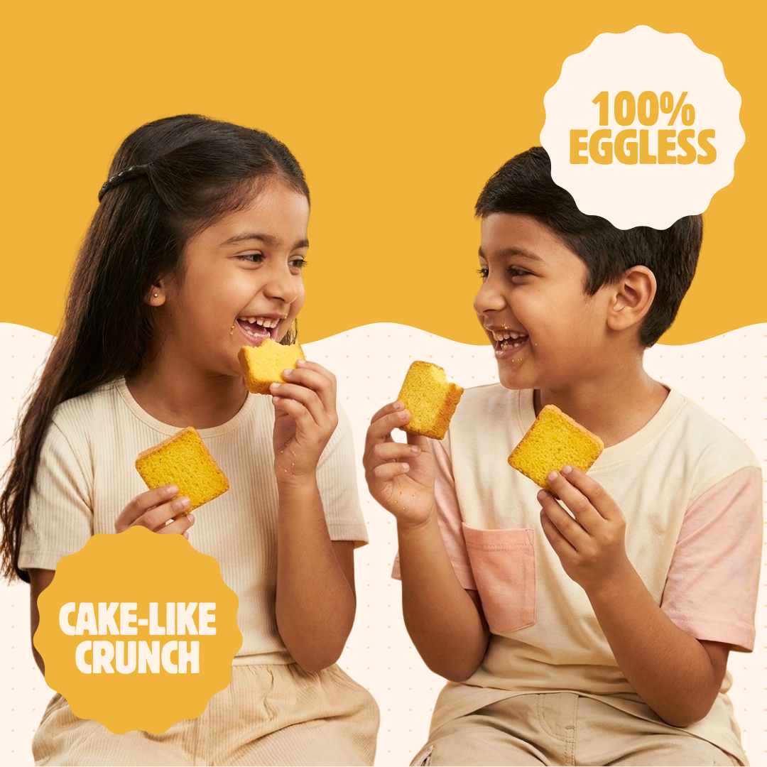 Polka Eggless Cake Rusk banner highlighting 100% eggless