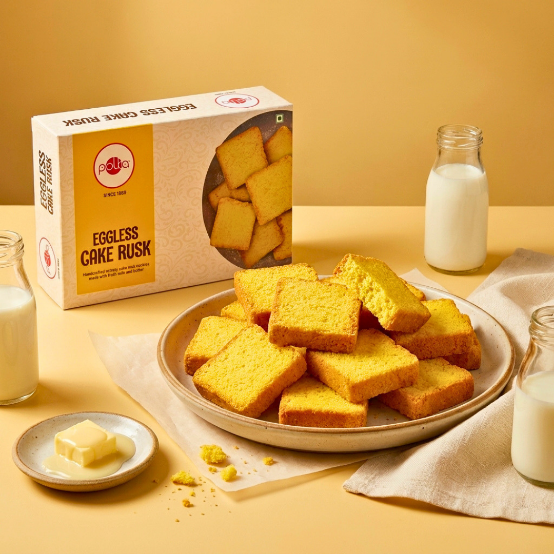 Polka Eggless Cake Rusk box