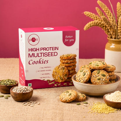 Polka High Protein Multiseed Cookies box