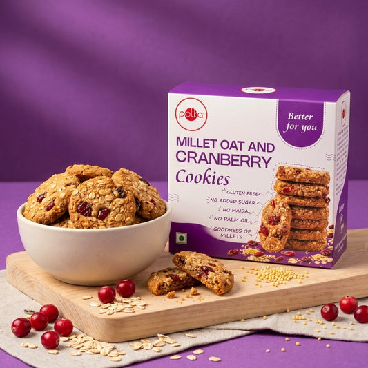 Polka Millet Oat and Cranberry Cookies box
